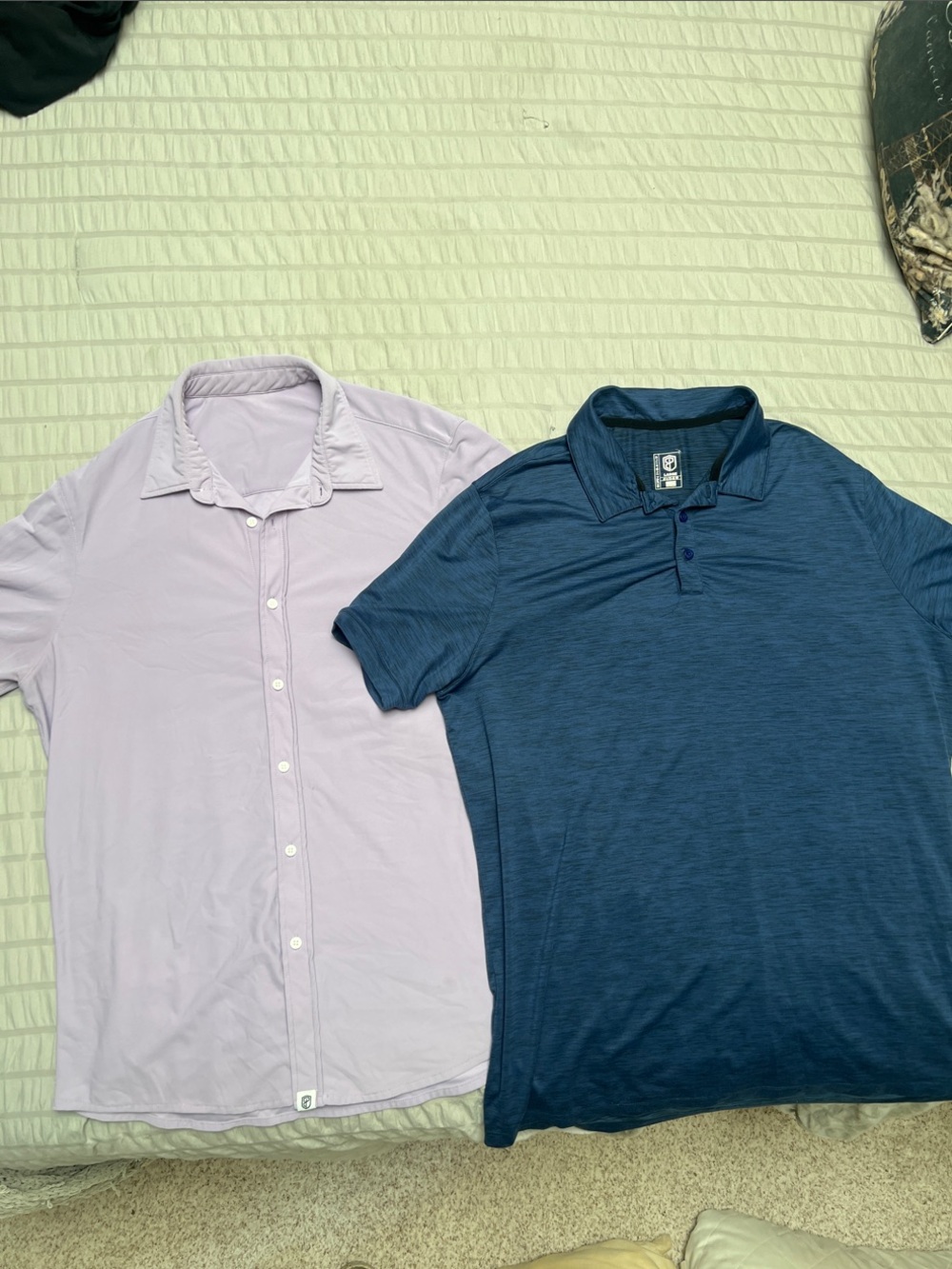 Born Primitive Men's Navy Polo with Light Lavender Long Sleeve Button Shirt